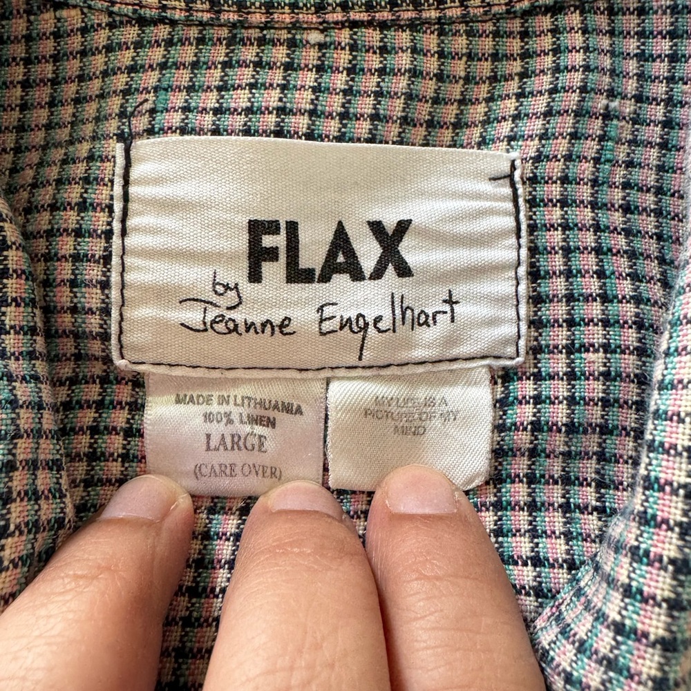 Flax Women’s Oversized Black and White Checkered Shirt- Size L - Picture 7 of 14